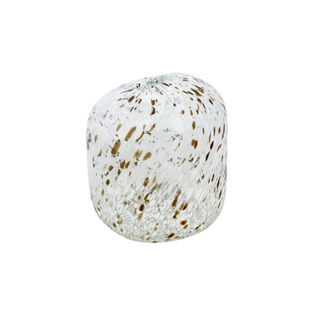 BUD VASE-Artisan Glass-Brown & White Marbleized