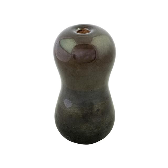 VASE-Black Glass-Gourd Shaped