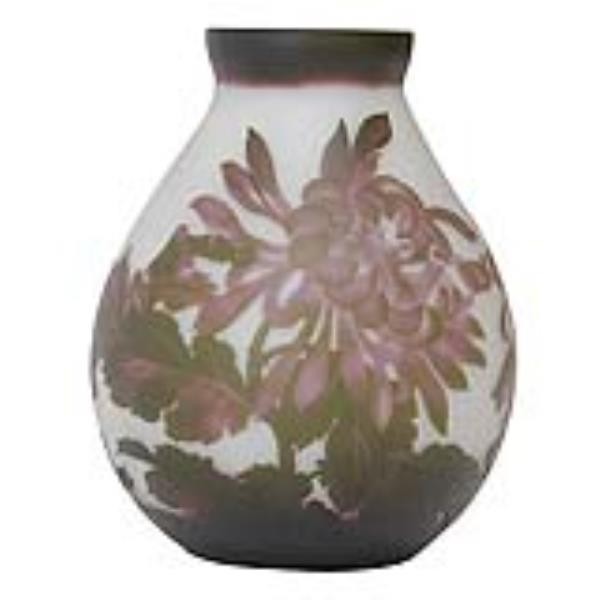 VASE-Art Nouveu Etched Cameo Glass