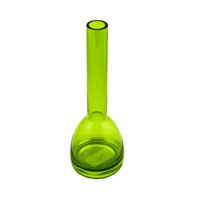 BUD VASE-Green Translucent W/ Long Neck