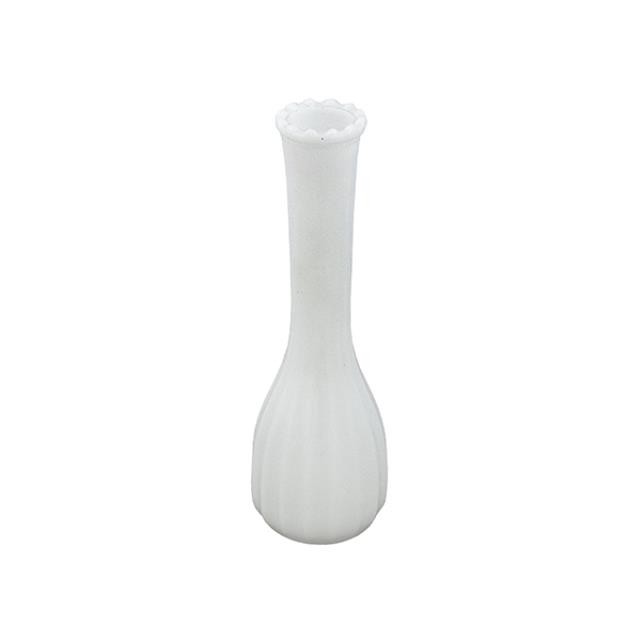 BUD VASE-Milk Glass Fluted W/Ruffled Edge