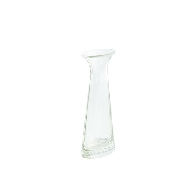 VASE-Clear Glass W/Thick Base & Flared Edge