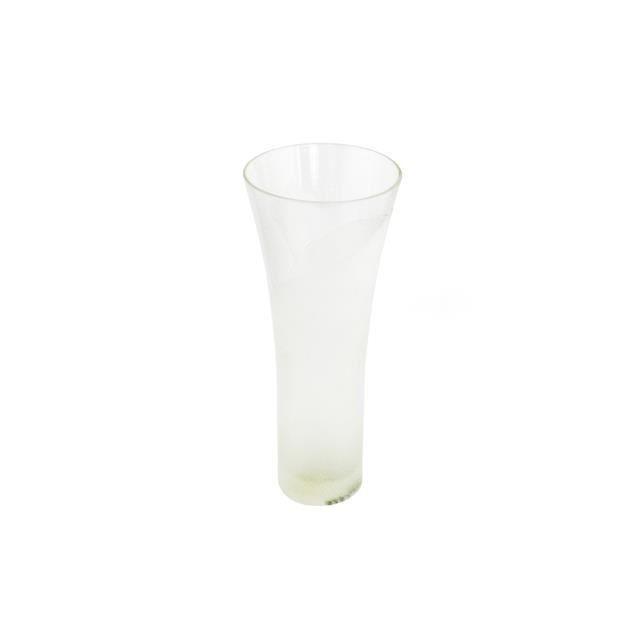 VASE-Frosted Glass W/Clear Glass Edge