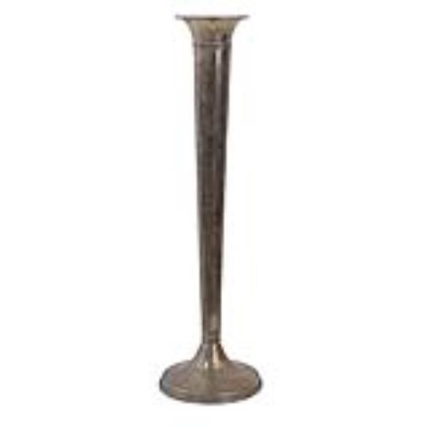 VASE-SILVER-TALL FLUTE-16.5H