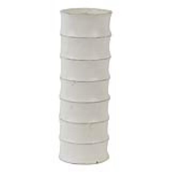 VASE-12" WHITE RIBBED PAINTED