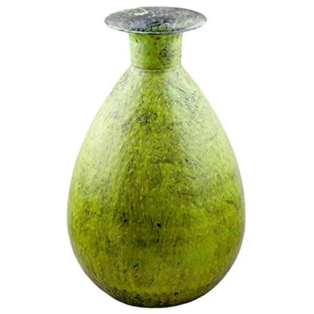 VASE-Green Hammered Metal