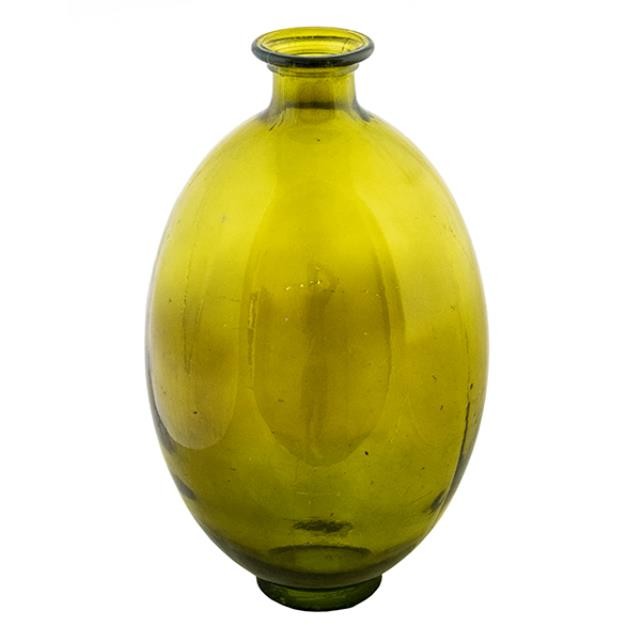 VASE-17IN-GRN-GLASS-OVAL