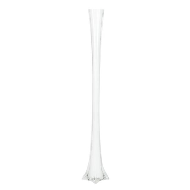 VASE-36IN-THIN WHITE GLASS