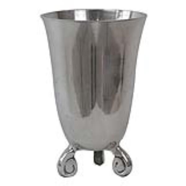 VASE-MED-SILVER-SCROLL BASE