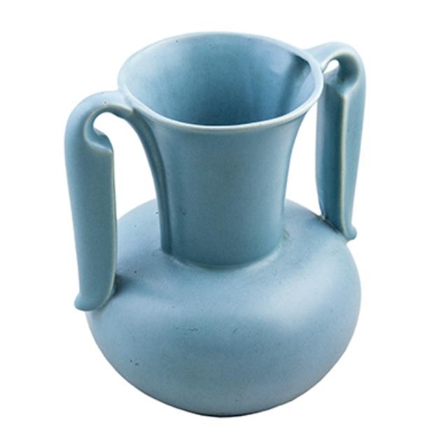 VASE-VINTAGE DECO-BLUE MATTE