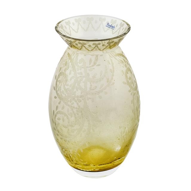 VASE-GLASS12"-AMBER LACE