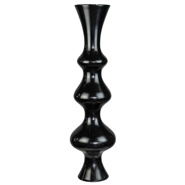 VASE-BLACK WOOD-TURNED