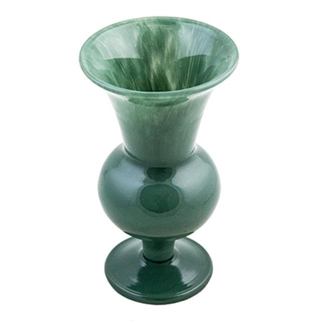 Vase-Jade glass ped base trump