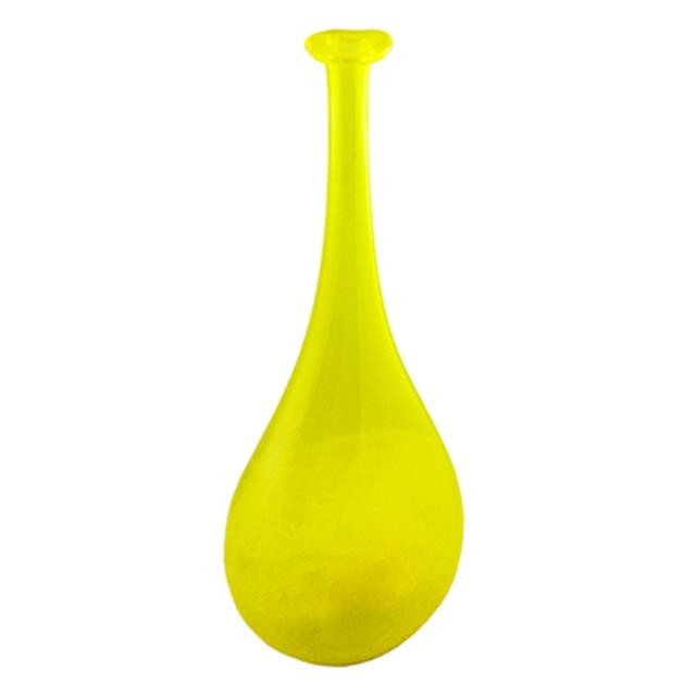 VASE-Yellow Blown Glass W/Narrow Neck