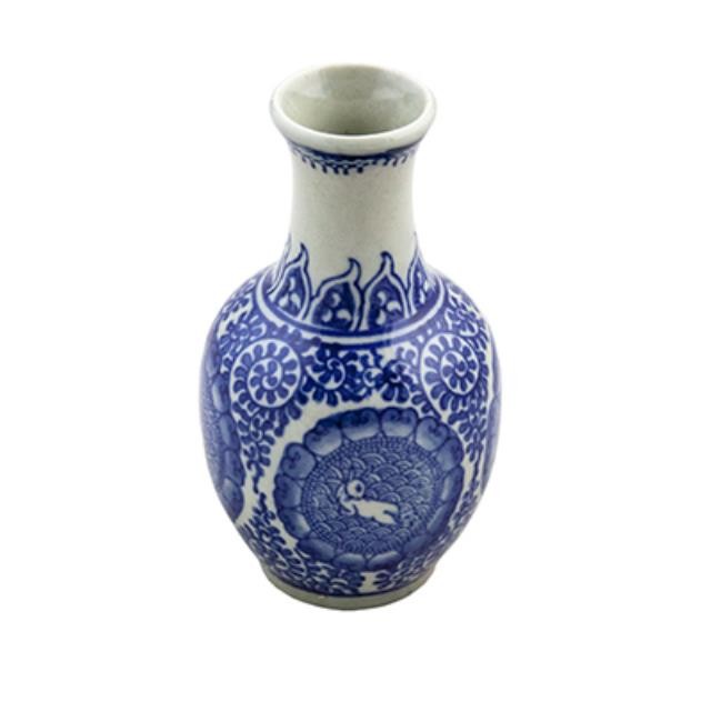 VASE-8IN-ORIENTAL-BLUE DESIGN