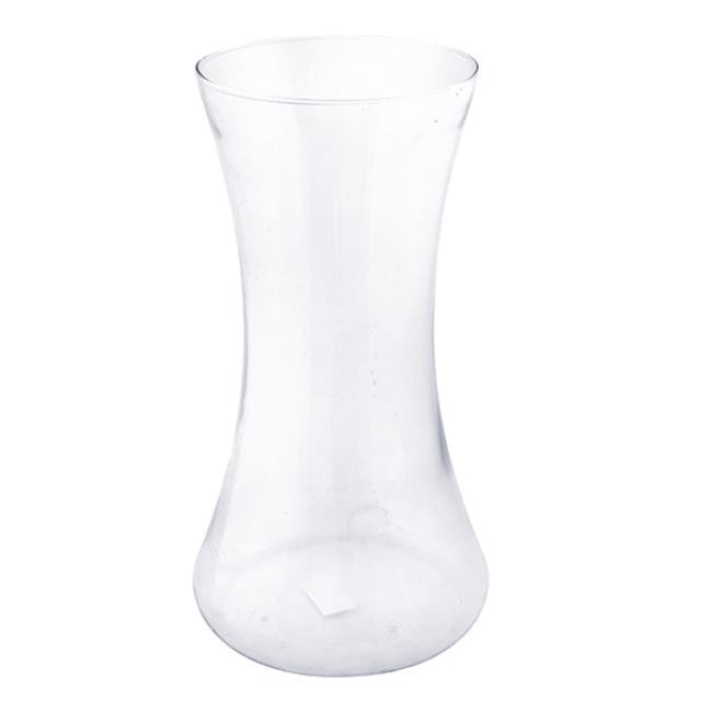 VASE-20H-HOURGLASS CL GLASS