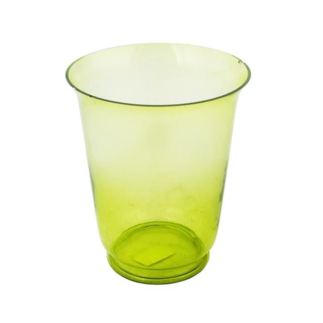 VASE-Clear Green Glass W/Wide Mouth