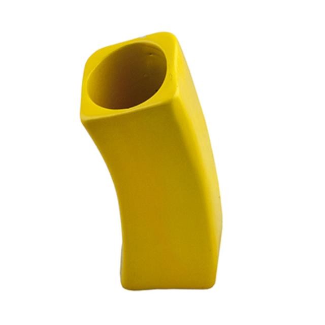 VASE-8H-CER-YELLOW-BENT OVER