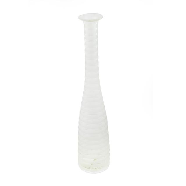 VASE-Tall Clear Glass W/Frosted Rings