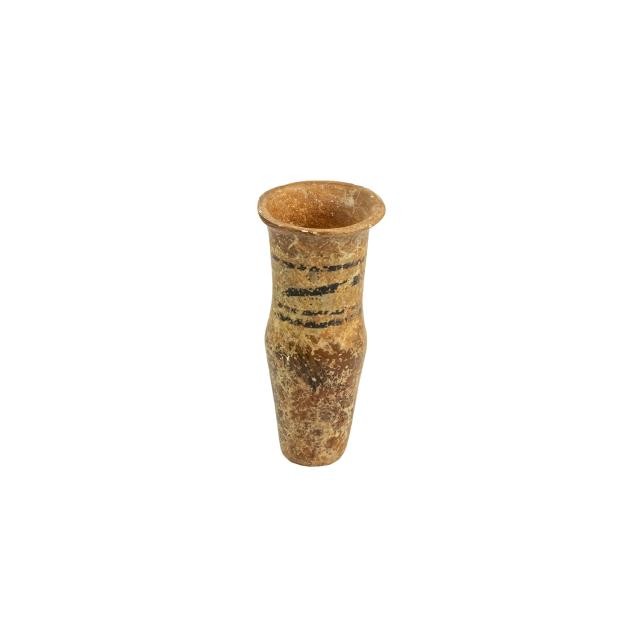 BUD VASE-Earthenware W/Tribal Markings On Base