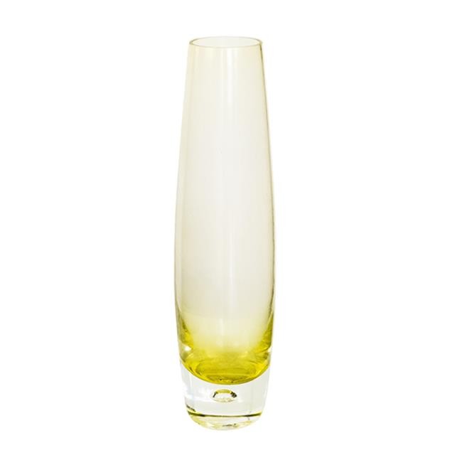 VASE-Tall Narrow Clear Yellow-Dark Yellow @ Base