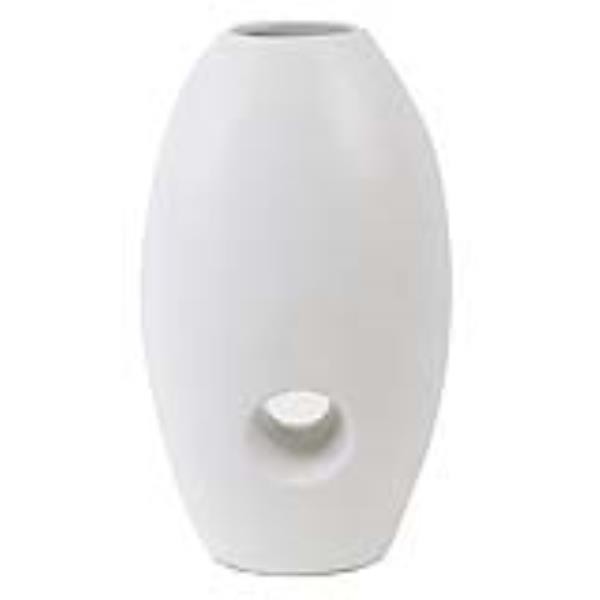 VASE-12H-WHITE-CERAMIC-OVAL-W/