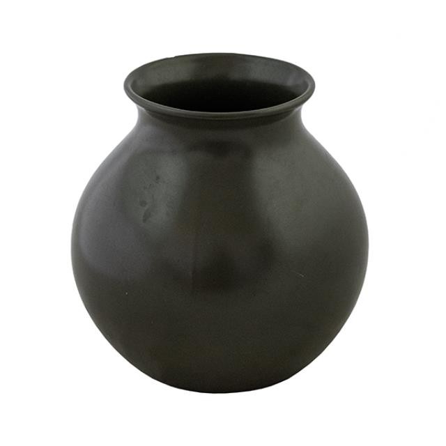 VASE-Very Dark Grey Round W/Lip