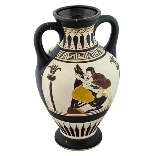 VASE-Greek/Black & Tan/Hunter & Horse