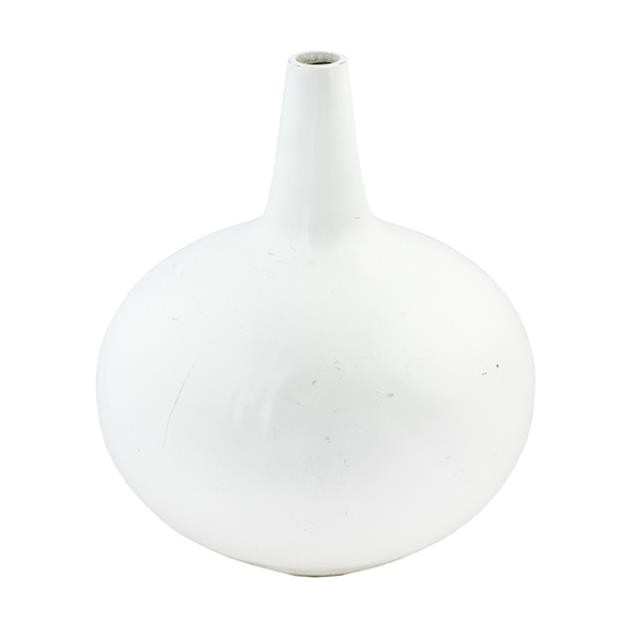 VASE-WHT-CERAMIC-GOURD SHAPE