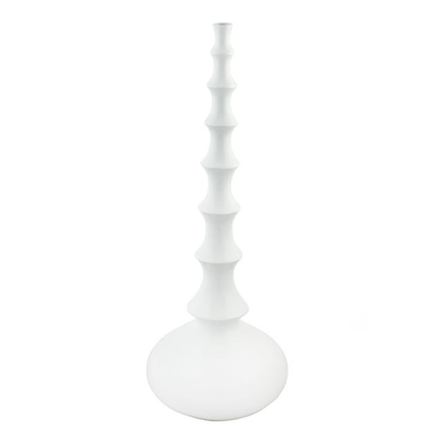 VASE-Tall Round Belly W/Long Narrow Ribbed Neck