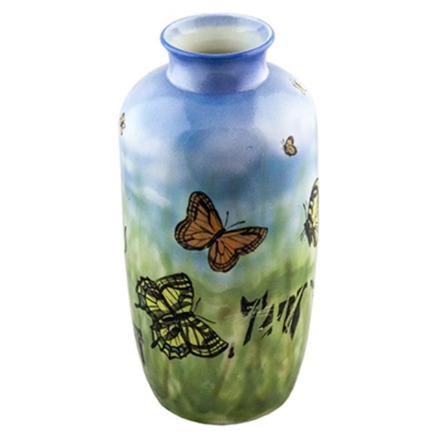 VASE-W/BUTTERFLIES 15"HANDPOTT