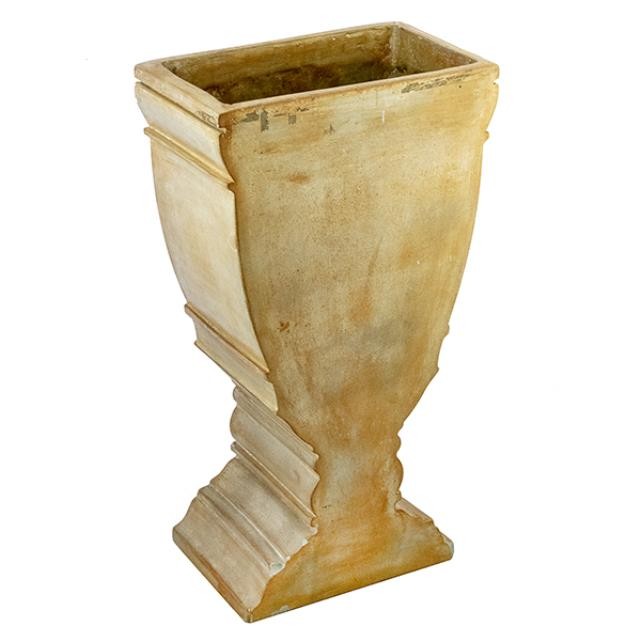 URN-W/Flat Face Beige Painted Wood