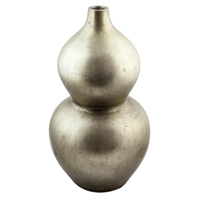 VASE-SILVER BI BULBOUS