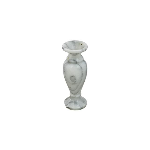 BUD Vase-White Marble W/Black Veins