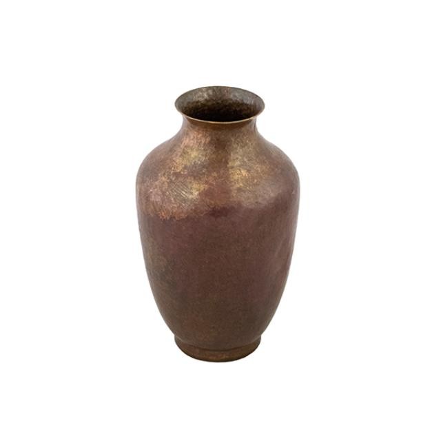 VASE-Tarnished Copper W/Fluted Top