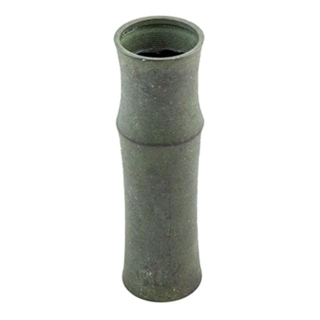 VASE-9.5"GREEN METAL BAMBOO SH