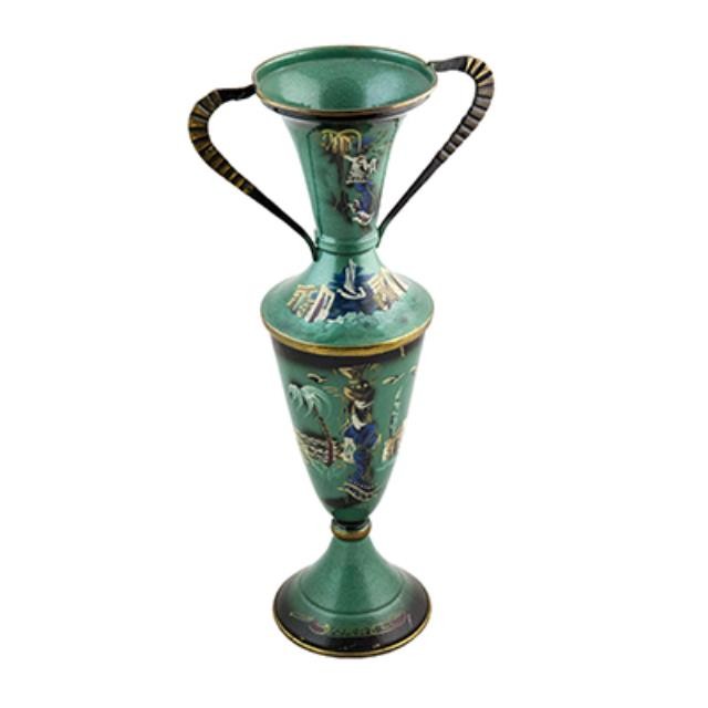 VASE-SILVER-PEDESTALW/HANDLE