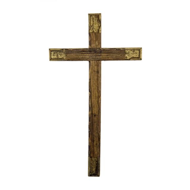 Cross- Wood with Gold Paint