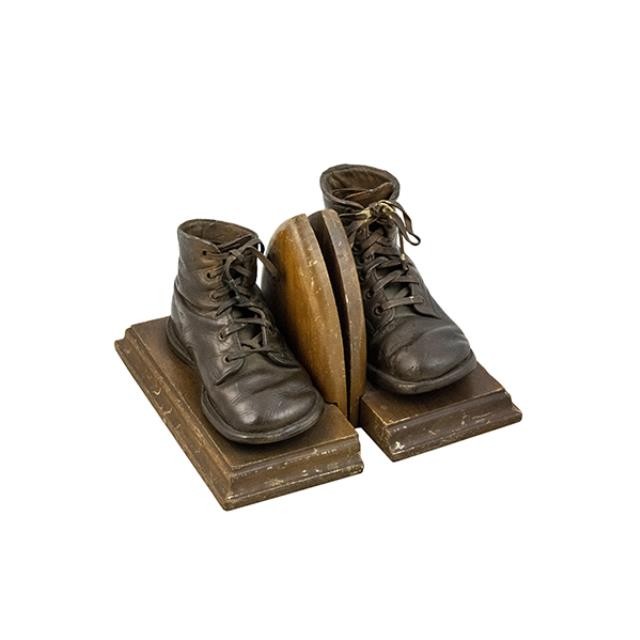 BOOK ENDS/PR BRONZE BABY SHOES