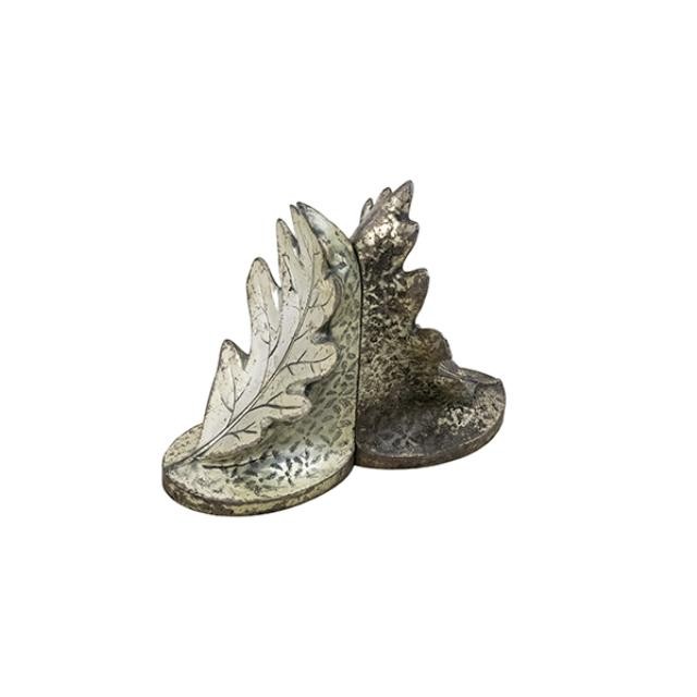 BOOKEND-Silver Oak Leaf