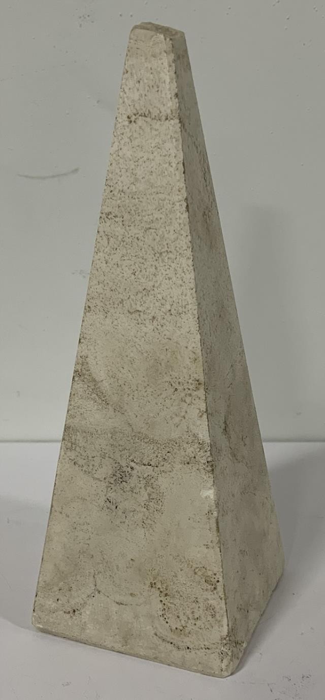 OBELISK-CREAM MARBLE 9"H