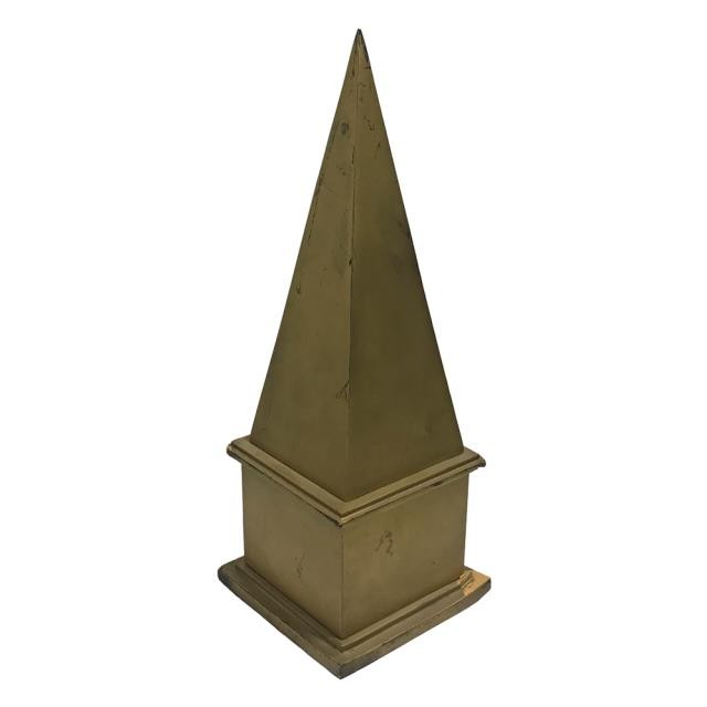 OBELISK-BRONZE ON BURLED WOOD