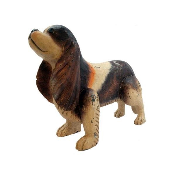 STATUE-DOG-BROWN & WHITE-CAVAL