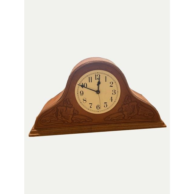 CLOCK-TBL TOOLED LEATHER MANTL