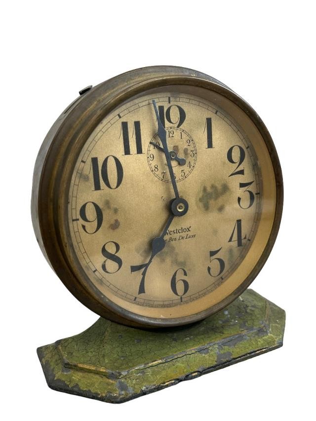 CLOCK-TBL WESTCLOX 6"GR CRACKL