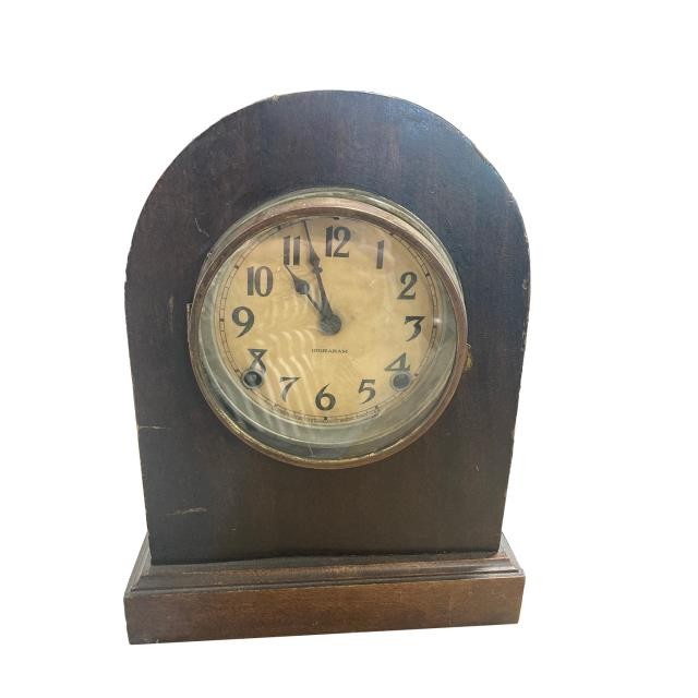 CLOCK-MANTEL DOMED DK WOOD 12"