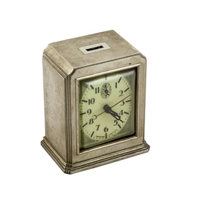 CLOCK-TBL SILVER DECO TIMECRAF