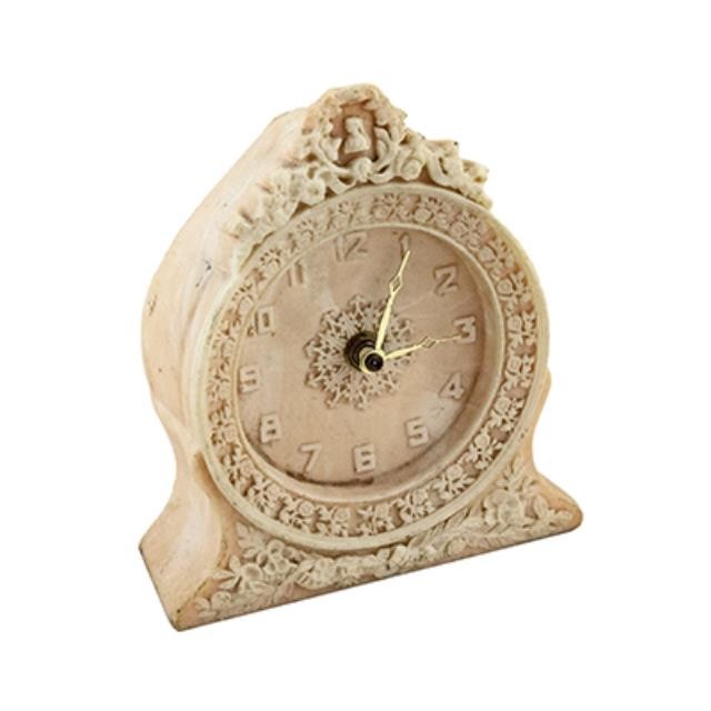 CLOCK-PINK W/BRASS HANDS