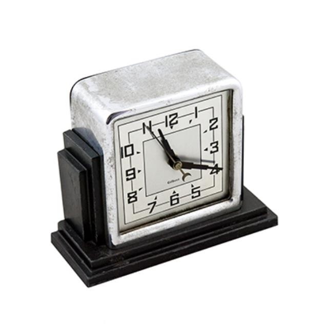 CLOCK-GILBERT BLACK/SILVER