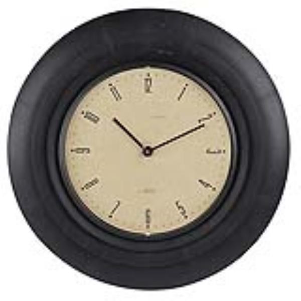 CLOCK-WALL BLK PLASTIC 3 RINGS